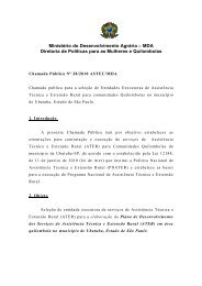 Chamada Pública Ubatuba - Ministério do Desenvolvimento Agrário