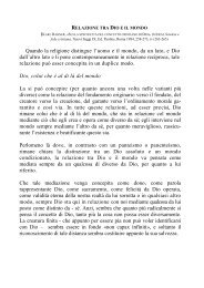 Quando la religione distingue l'uomo e il mondo, da un lato, e Dio ...