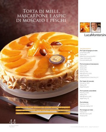 Torta di miele, mascarpone e aspic di moscato e pesche - italgelatine