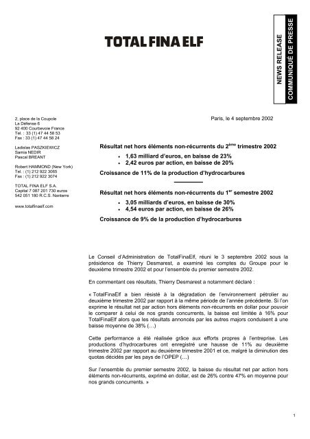 Communiqué de presse (pdf - 300 ko) - Total.com