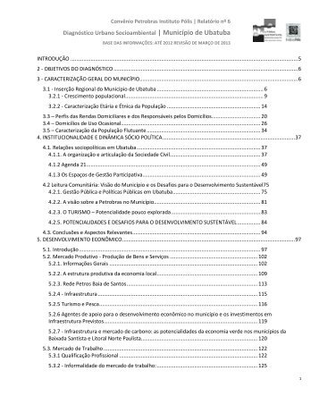 Diagnóstico Urbano Socioambiental | Município de Ubatuba - Litoral ...