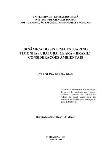 dinâmica do sistema estuarino timonha / ubatuba (ceará – brasil)