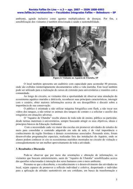 Educação ambiental e ecossistemas aquáticos: uma ... - UNIFAFIBE