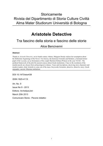 Aristotele Detective - Tra fascino della storia e ... - Storicamente