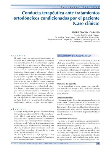 Caso clínico - Facultad de Odontología - Universidad de Buenos Aires