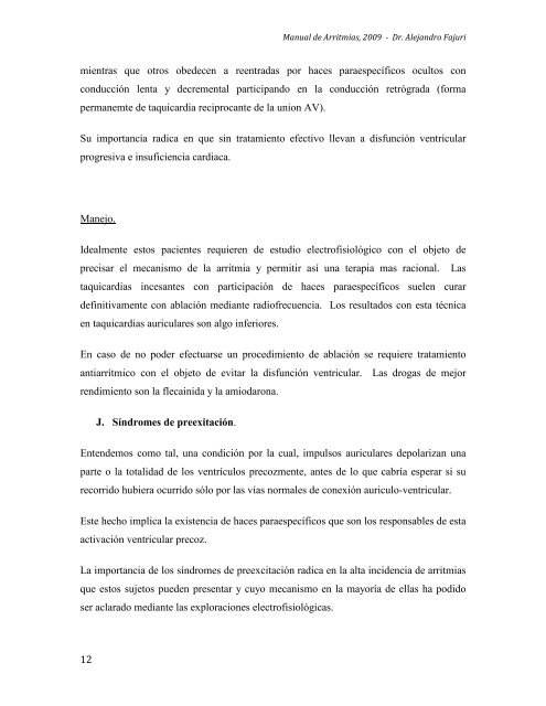 1 II. Fisiopatología A. Mecanismos Generales de las Arritmias ...