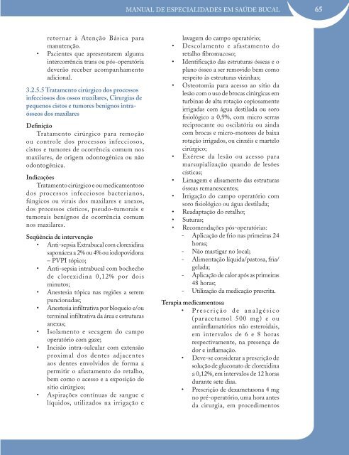 Manual de Especialidades em Saúde Bucal