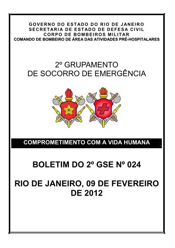 grupamento de socorro de emergência - 2º GSE - Governo do ...