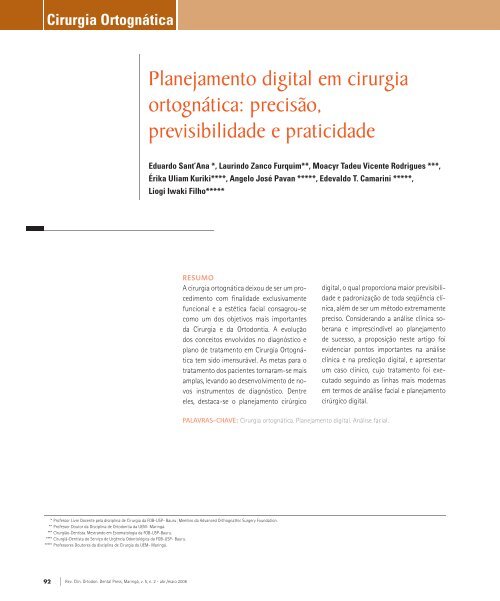 Planejamento digital em cirurgia ortognática ... - Dental Press