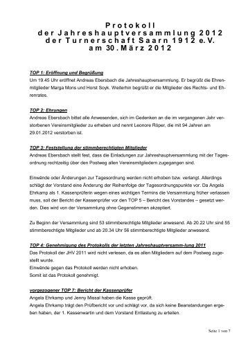 P rotokollder J ahreshauptversammlung 2 0 1 2 der T urnerschaft S ...