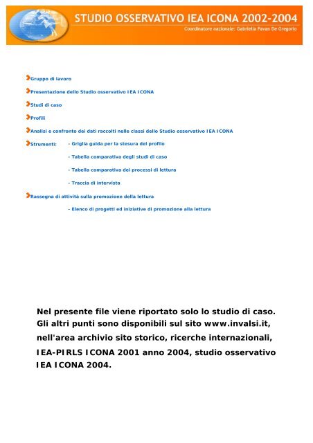 Studi di caso IEA-PIRLS 2004 - Iislamezia.it