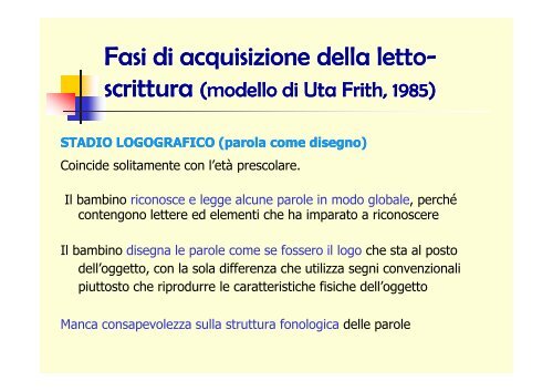 l'apprendimento dei processi di letto - Ufficio Scolastico di Reggio ...