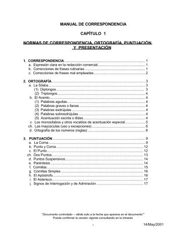 manual de correspondencia capítulo 1 normas ... - Canal de Panamá