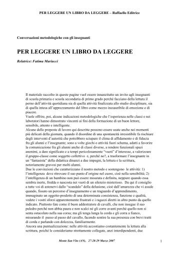 per leggere un libro da leggere - Gruppo Editoriale Raffaello