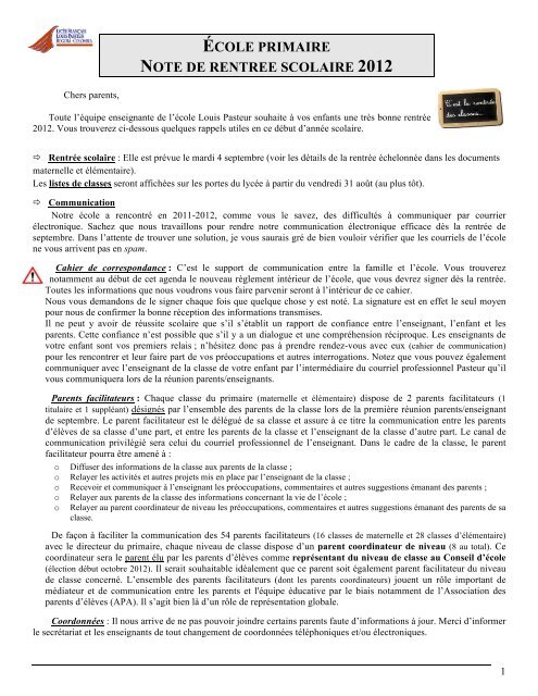 Note_de_rentree_parents_2012_-_FR-ESP.pdf - Liceo Francés ...