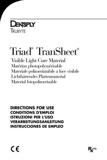 Triad® TranSheet® - DENTSPLY Prosthetics