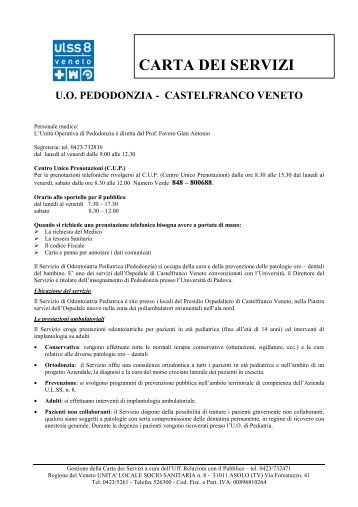 U.O. PEDODONZIA - CASTELFRANCO VENETO - Azienda ULSS 8