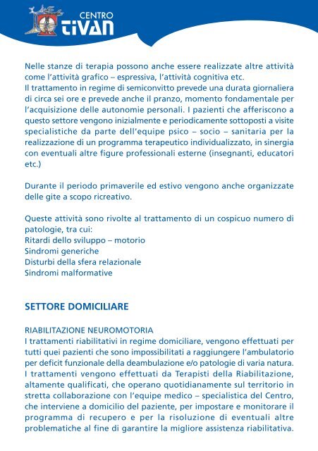 Carta dei Servizi 2007 - Centro Tivan