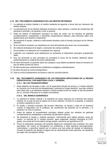 manual de procedimientos del servicio de cirugía maxilofacial