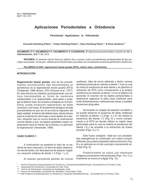 Aplicaciones Periodontales a Ortodoncia - SciELO