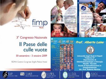 Ondontoiatria per il pediatra relatore Dott. ALBERTO LAINO - Fimp