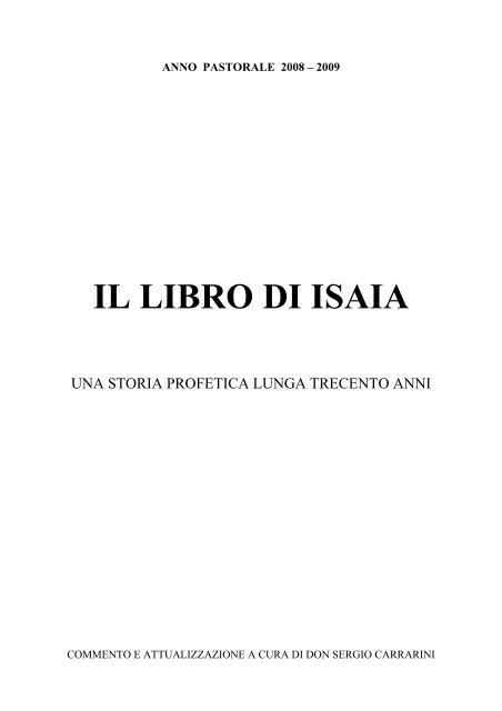 IL LIBRO DI ISAIA - La Parola nella Vita