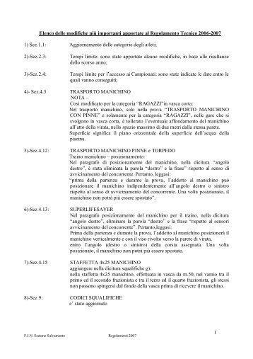 Regolamento Tecnico - Federazione Italiana Nuoto