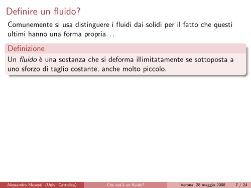 Che cos'è un fluido? - Breve introduzione alla fluidodinamica