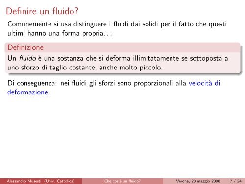 Che cos'è un fluido? - Breve introduzione alla fluidodinamica