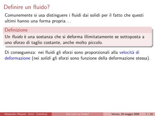 Che cos'è un fluido? - Breve introduzione alla fluidodinamica