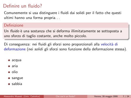 Che cos'è un fluido? - Breve introduzione alla fluidodinamica