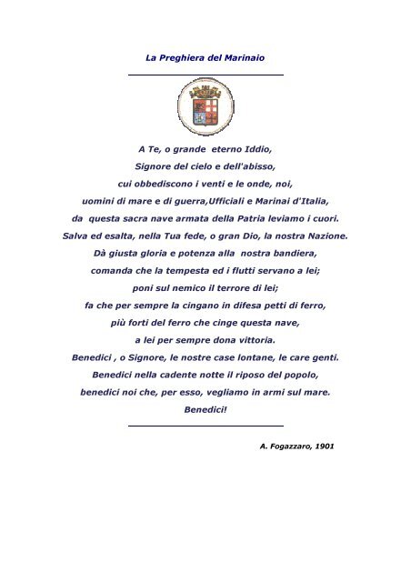 La Preghiera del Marinaio Saturatore