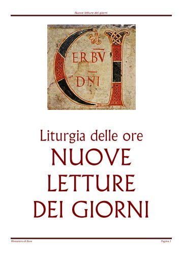 Nuove letture dei giorni - Parrocchia San Paolo Apostolo – Vicenza