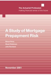 U.K. Mortgage Prepayment Study - Towers Perrin