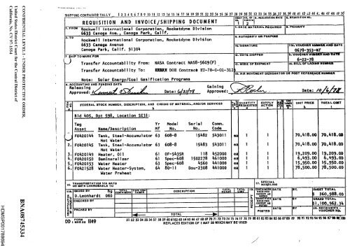 REQUISITION AND INVOICE / SHIPPING DOCUMEN T