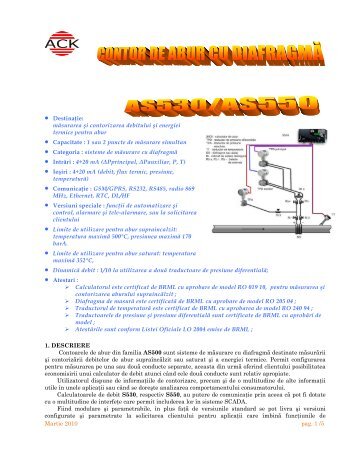 măsurarea şi contorizarea debitului şi energiei termice pentru abur ...