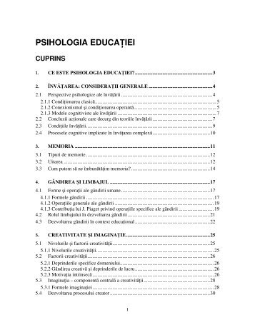 PSIHOLOGIA EDUCAŢIEI