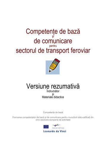 Competenţe de bază de comunicare sectorul de transport feroviar ...