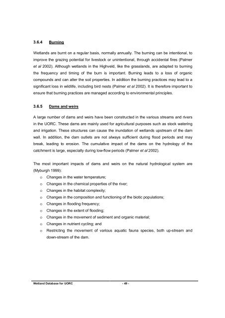 coaltech upper olifants river catchment wetland inventory ...