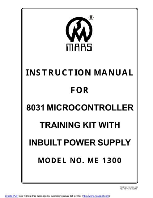 8051 microcontroller lab manual doc
