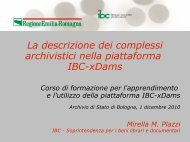 La descrizione dei complessi archivistici nella piattaforma IBC-xDams