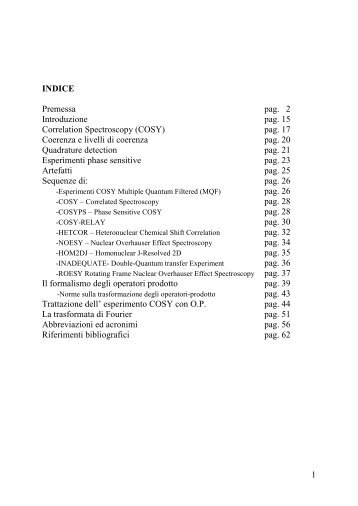 Elementi di Spettroscopia NMR Multidimensionale - ItaloGiudicianni