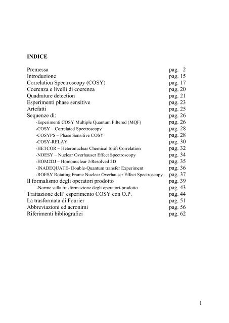 Elementi di Spettroscopia NMR Multidimensionale - ItaloGiudicianni