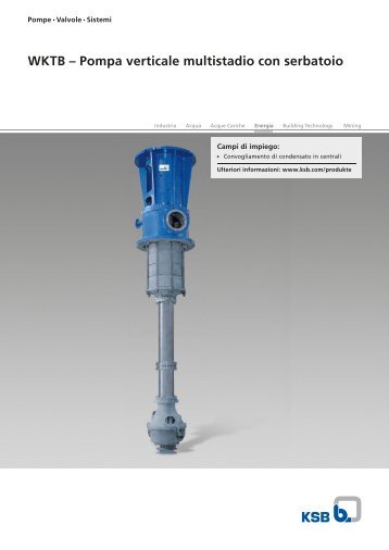 WKTB – Pompa verticale multistadio con serbatoio - KSB