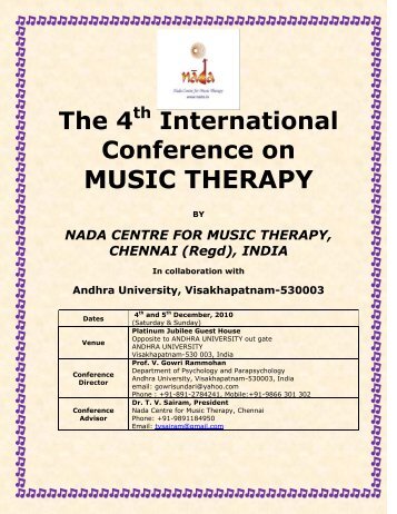 The 4th International Conference on MUSIC THERAPY