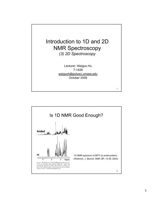 Introduction to 1D and 2D NMR Spectroscopy - NMR Wiki