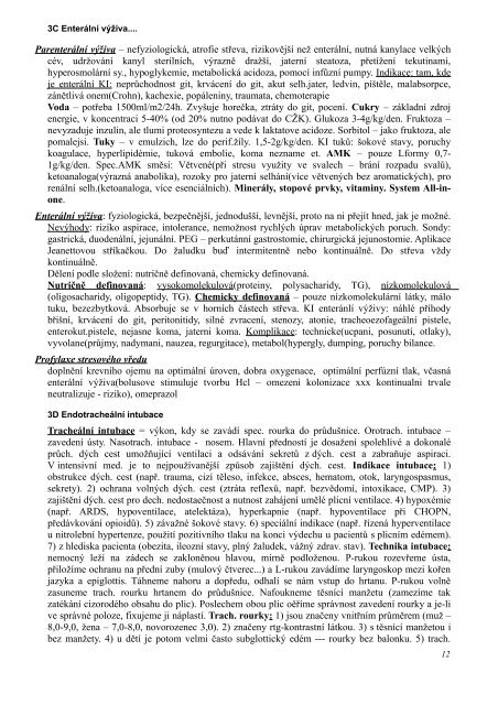 Akutní medicína – vypracované otázky pro zkoušku ve FTN v Krči