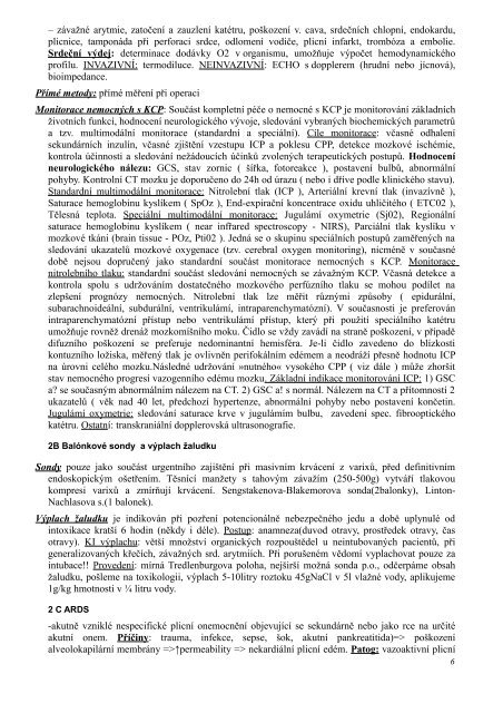 Akutní medicína – vypracované otázky pro zkoušku ve FTN v Krči