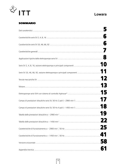 Serie SV SV 2, 4, 8, 16 SV 33, 46, 66, 92 - Lowara