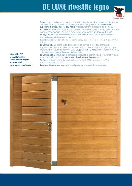 Porte basculanti in legno - Pastore chiusure di sicurezza S.p.A.